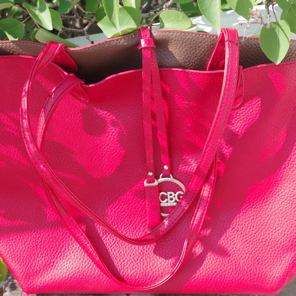 BCBG Paris  Red Pebble  Leather Women's Bag Purse